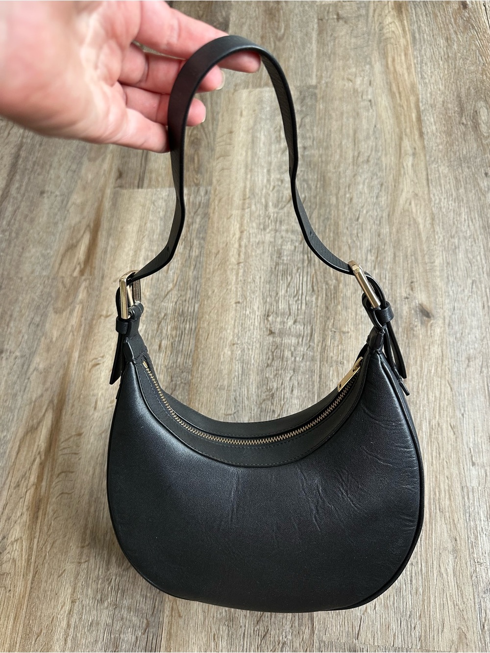 COS Crescent Leather Shoulder Bag